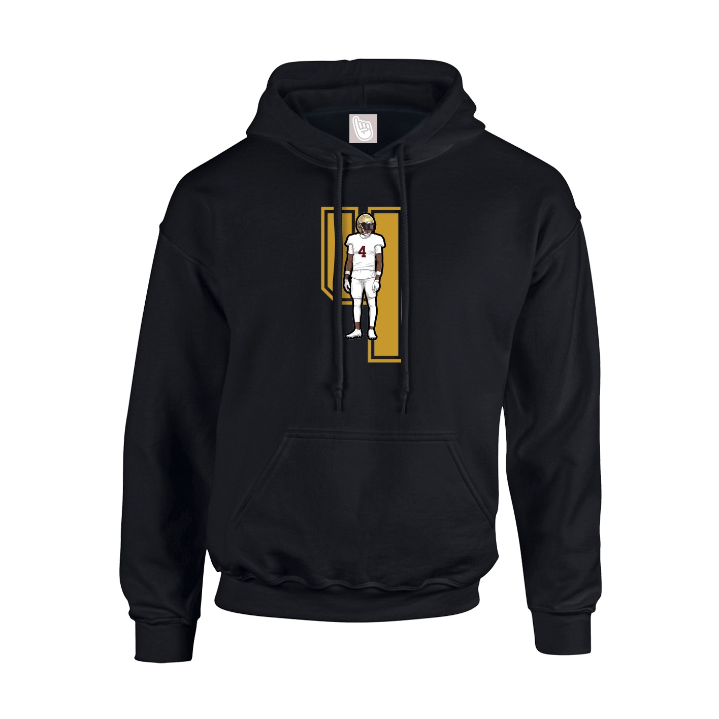 Youth Hoodie — Number in Black
