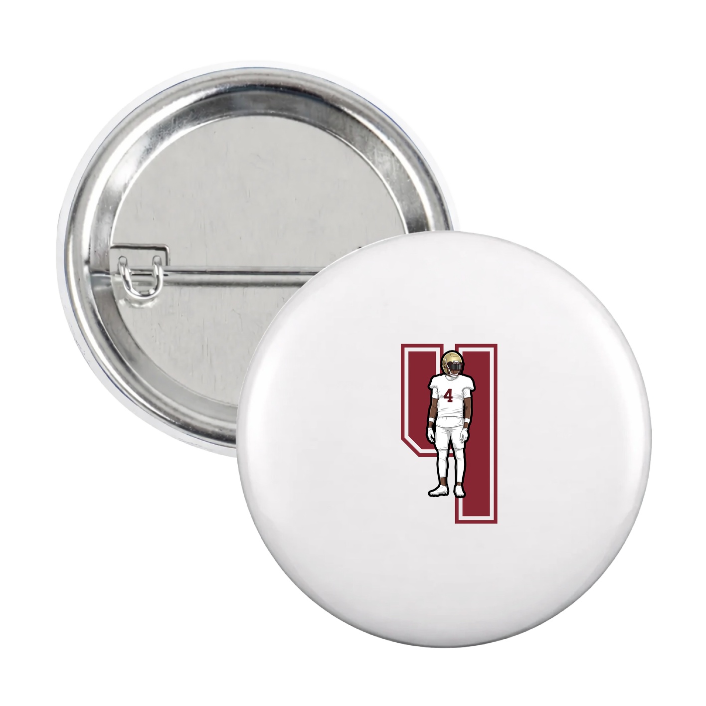 Game Day Button — Number in White