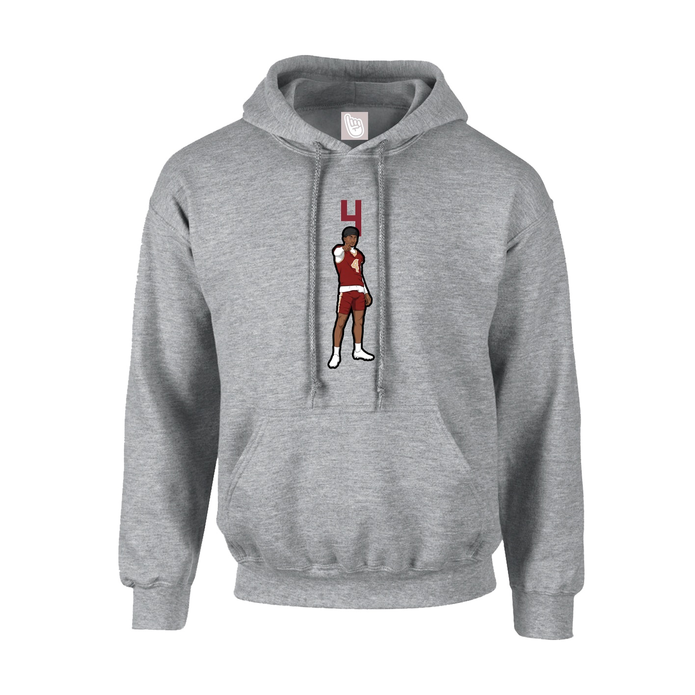 Youth Hoodie — Number Top in Grey