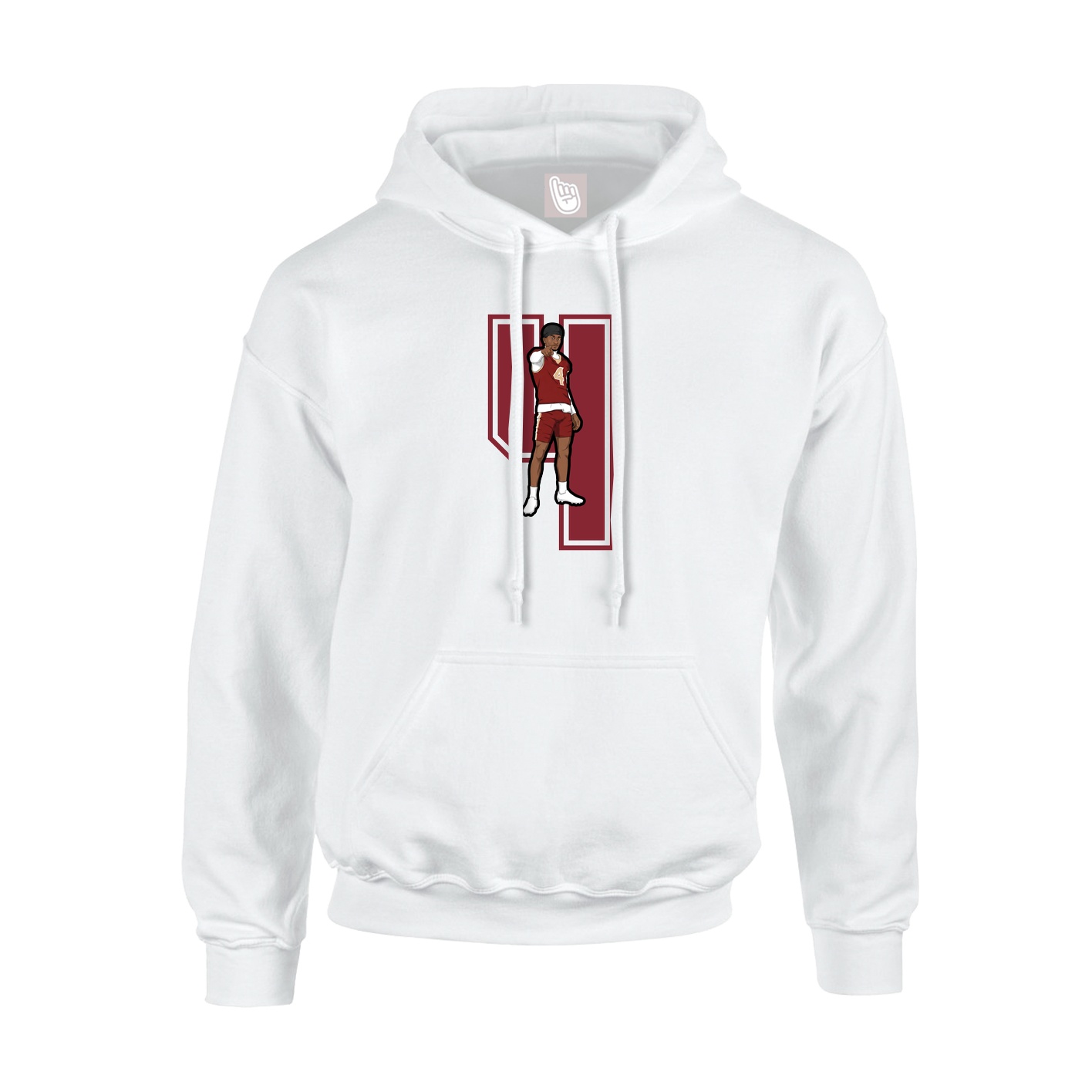 Youth Hoodie — Number in White