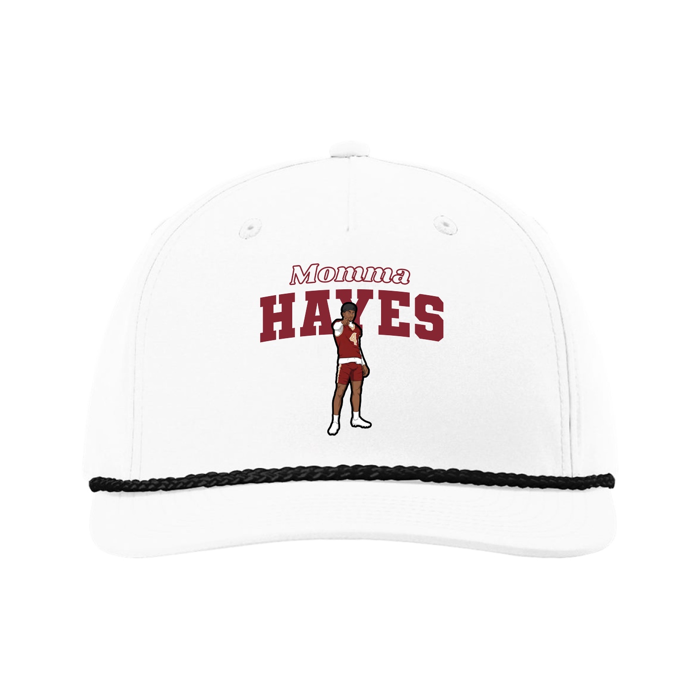 Five-Panel Classic Rope Cap — Mothers Day Block in White