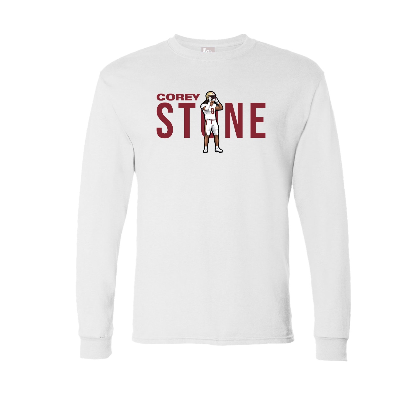 Long Sleeve Tee — Player Name in White