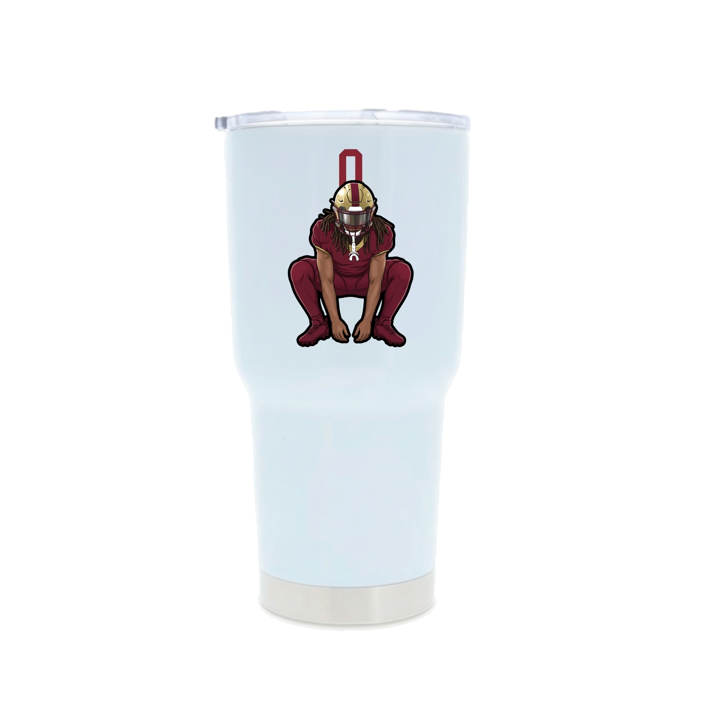 30oz Stainless Steel Tumbler — Number Top in White