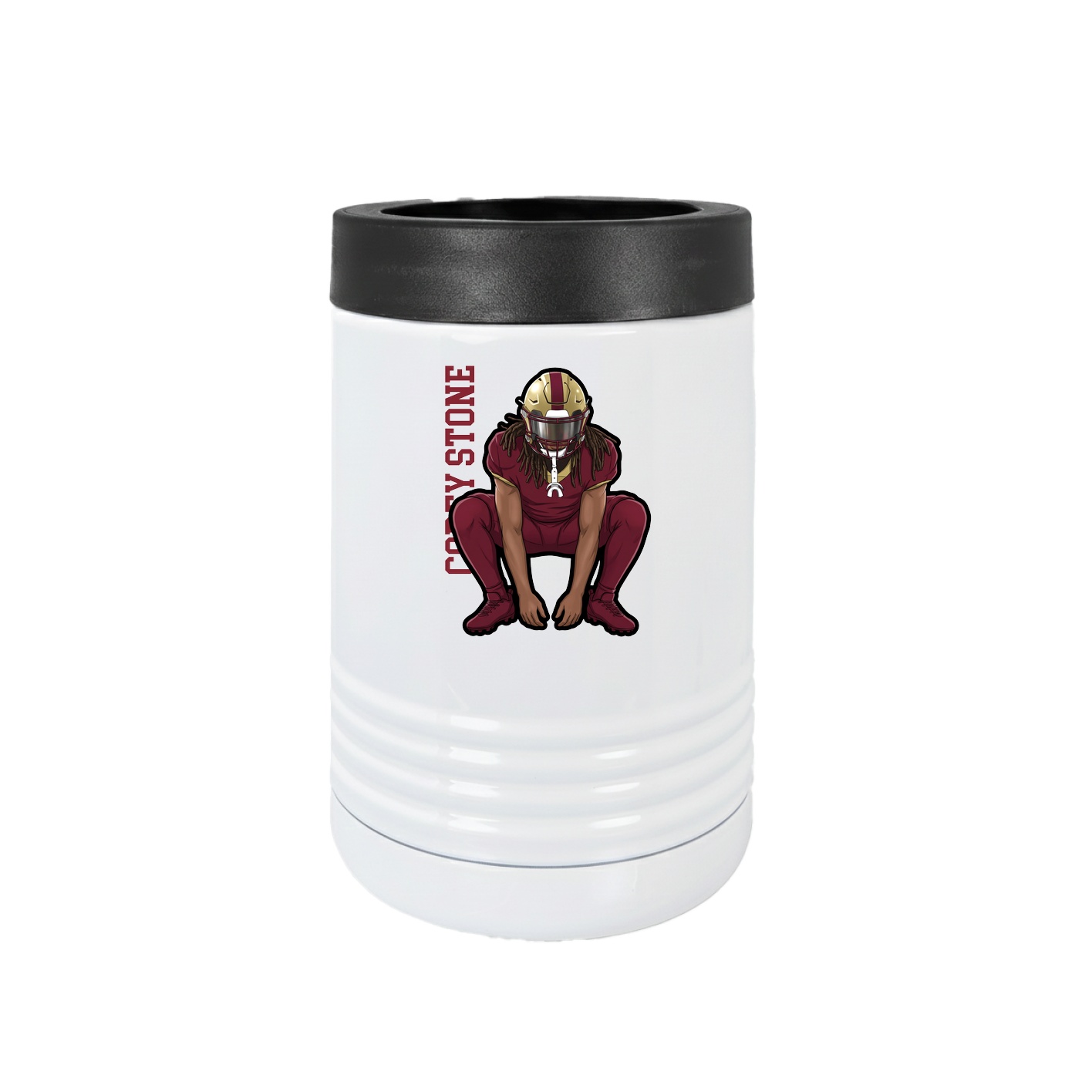 Beverage Holder — Name Vertical in White