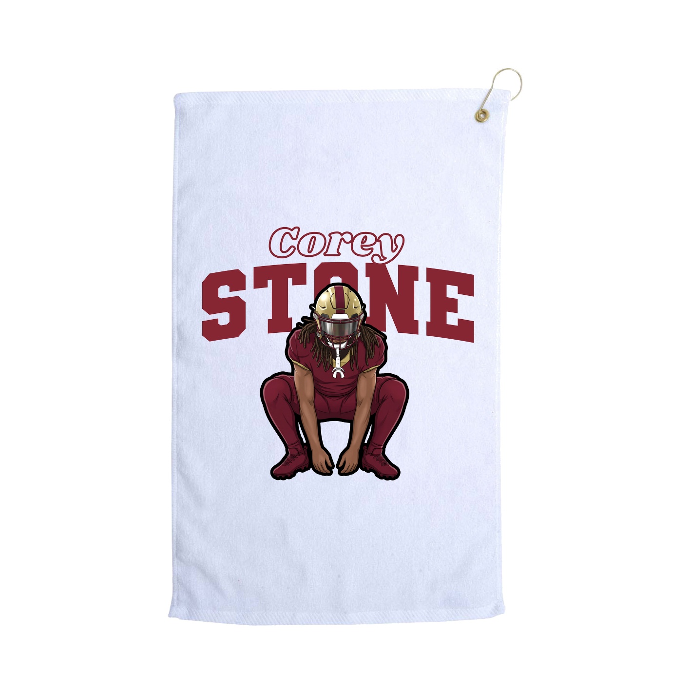 Golf Towel — Name Arch in White