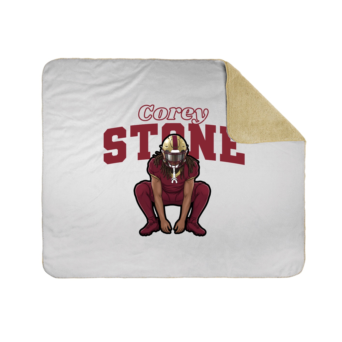 Throw Blanket — Name Arch in White