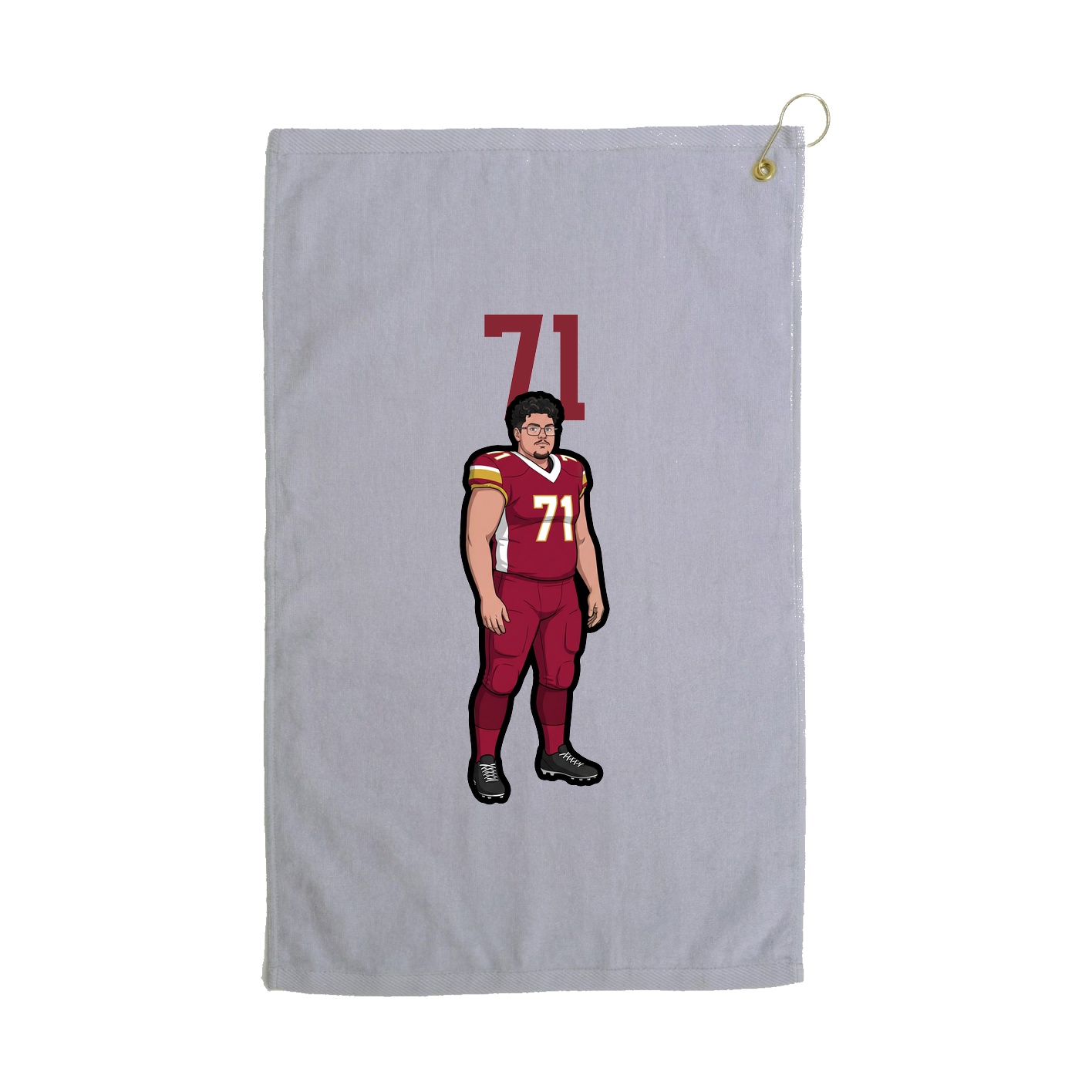 Golf Towel — Number Top in Grey