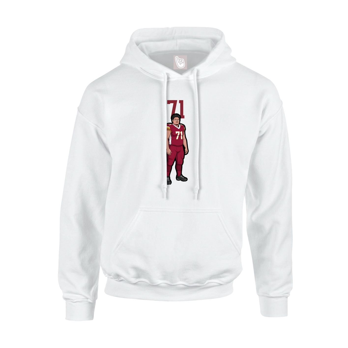 Youth Hoodie — Number Top in White