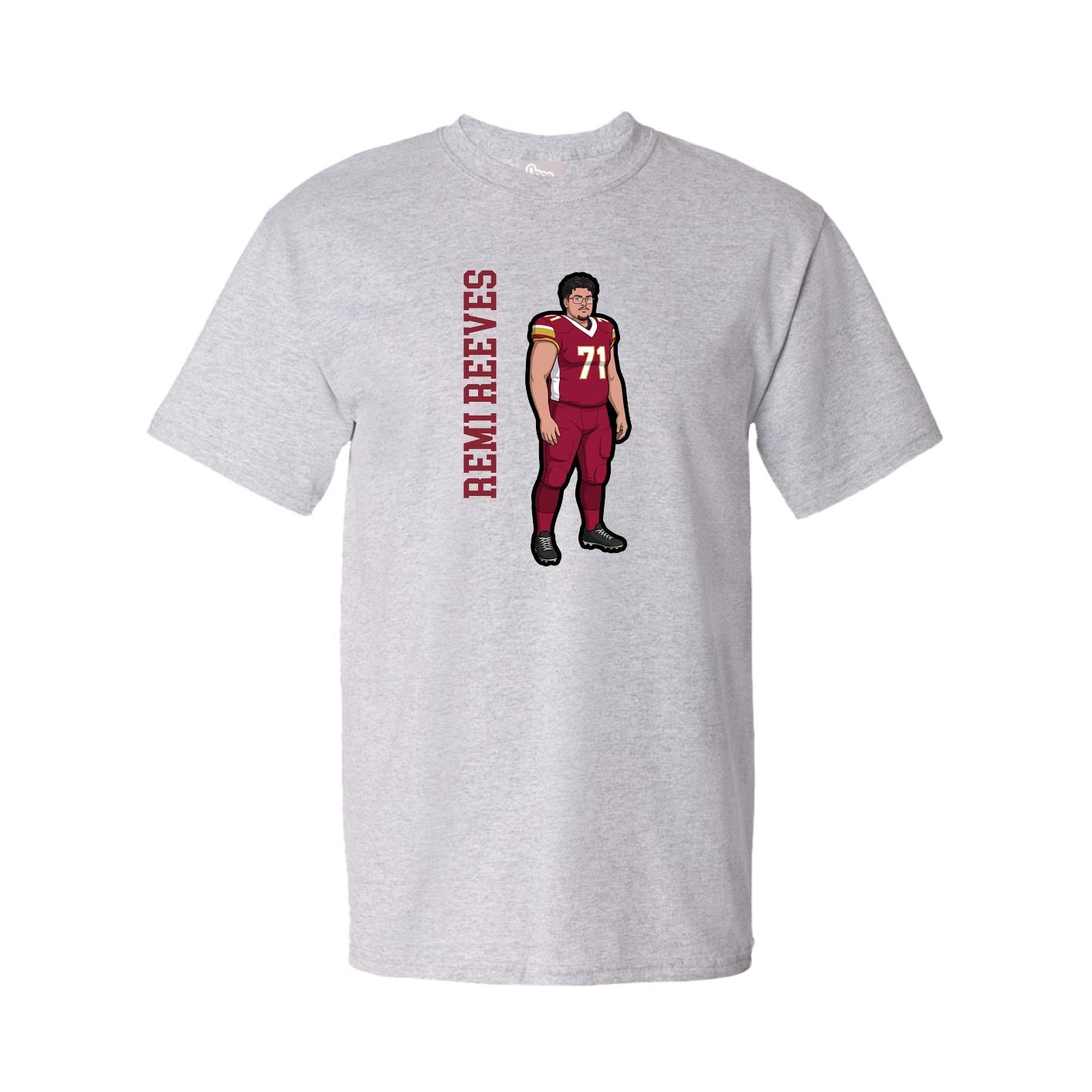 Youth Tee — Name Vertical in Grey