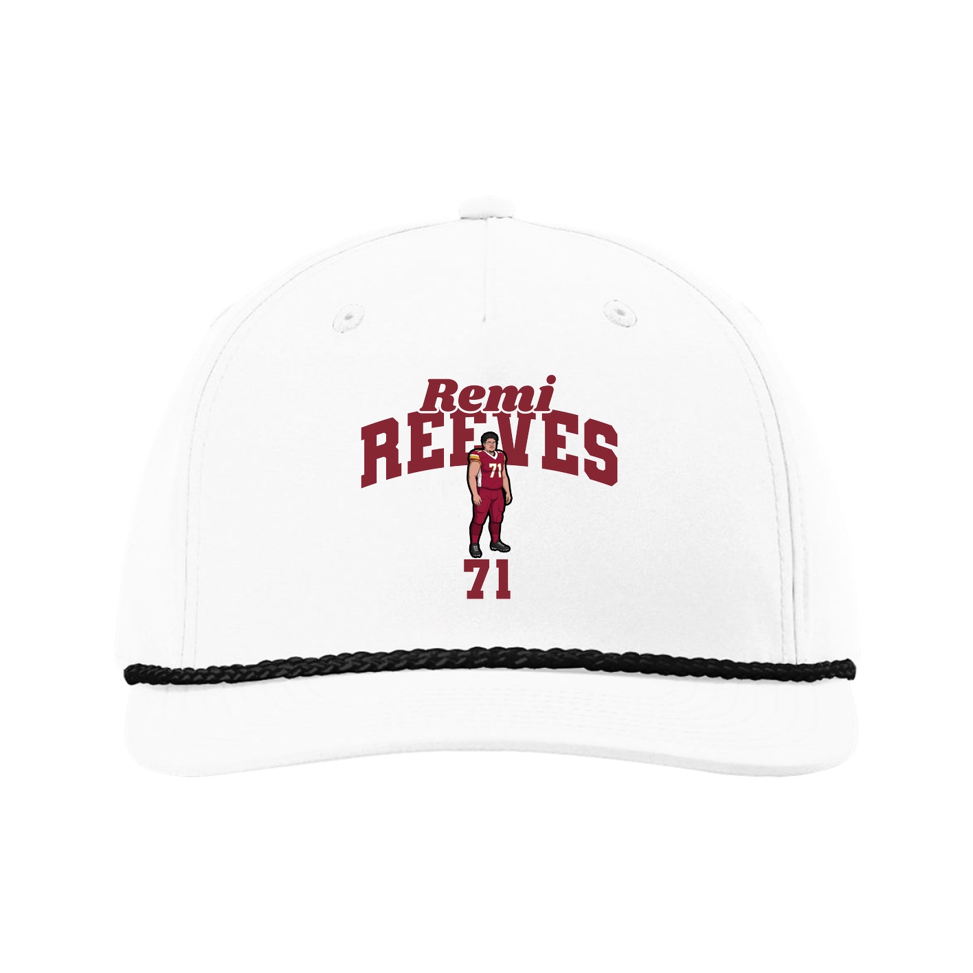 Five-Panel Classic Rope Cap — Signature Arch in White