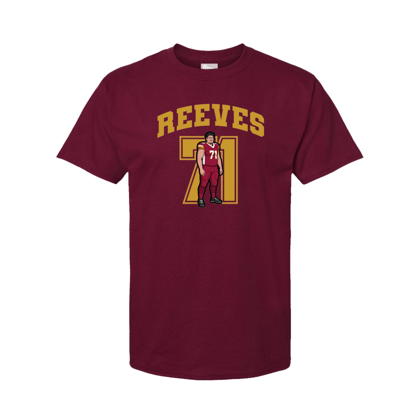 Youth Tee — Number in Cardinal