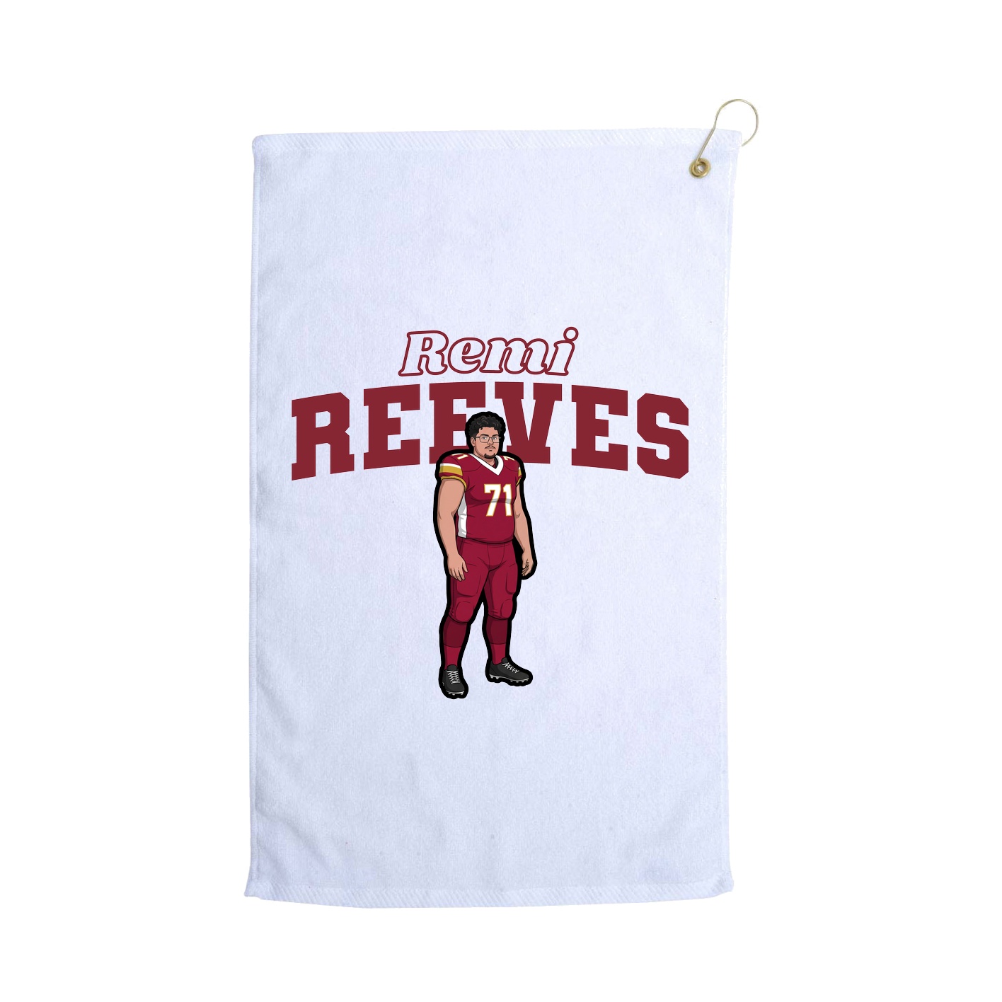 Golf Towel — Name Arch in White