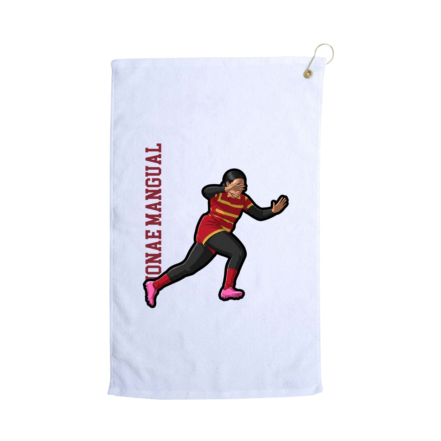 Golf Towel — Name Vertical in White
