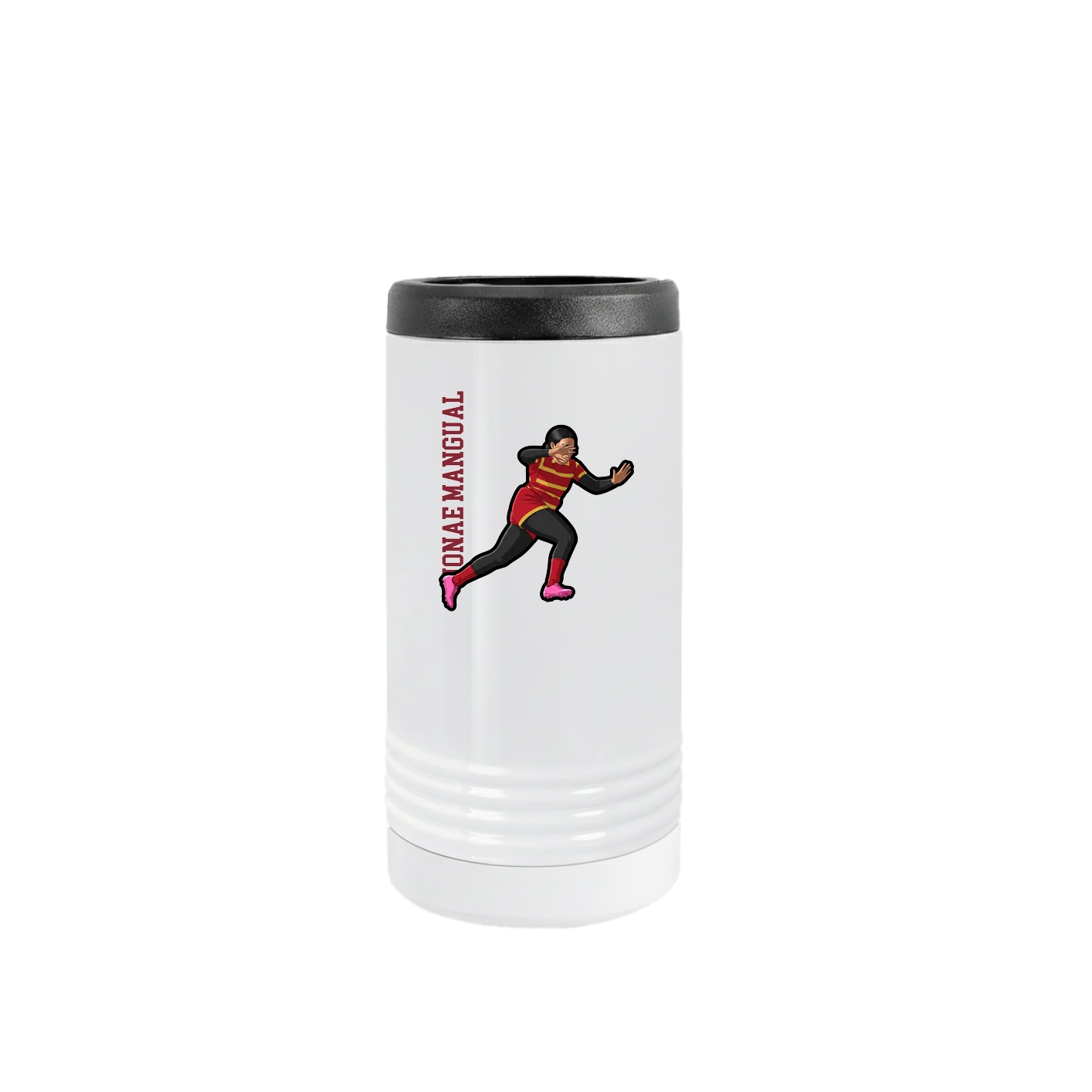 Slim Beverage Holder — Name Vertical in White