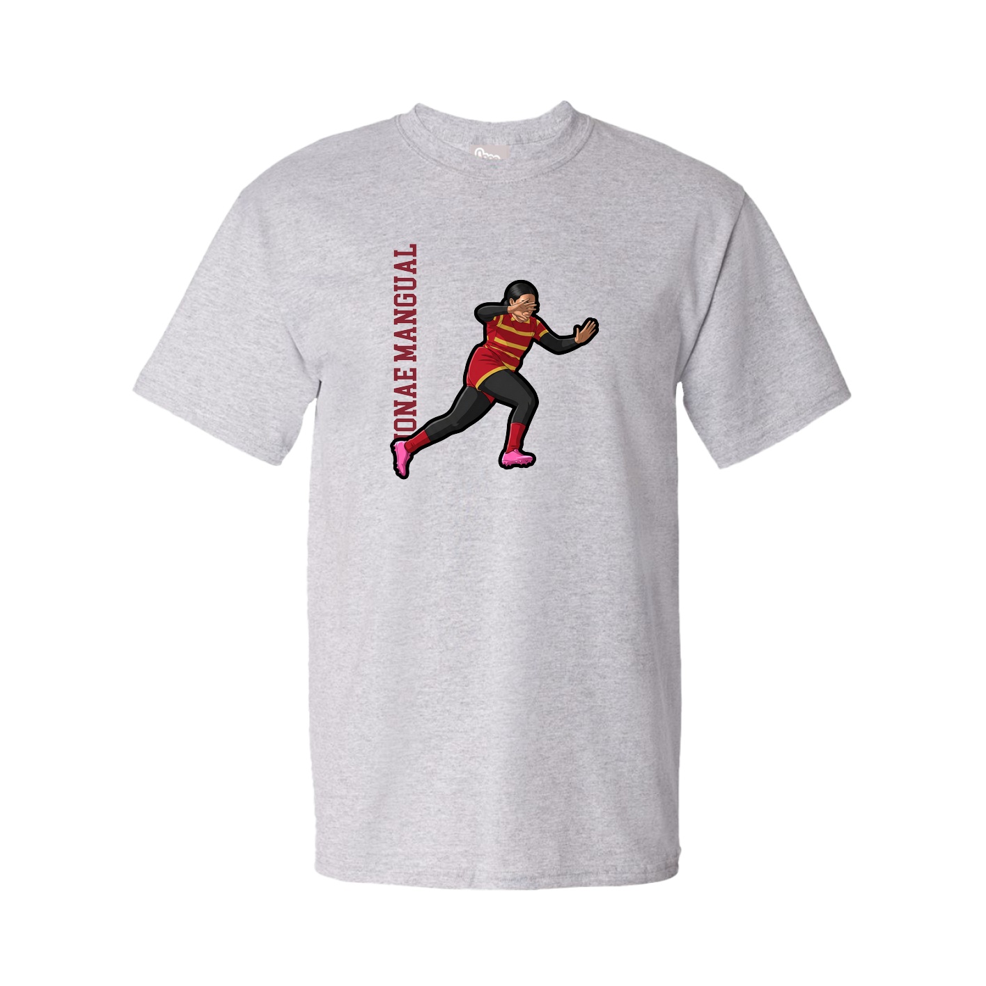 Youth Tee — Name Vertical in Grey
