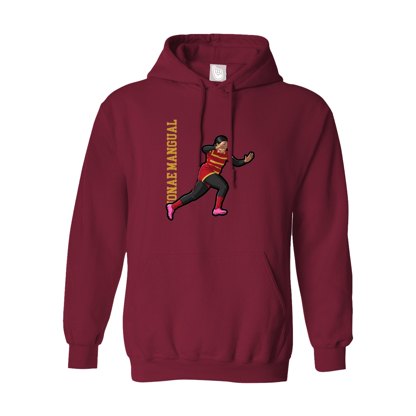 Hoodie — Name Vertical in Cardinal