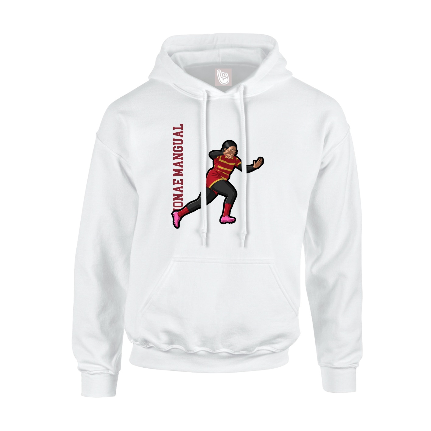 Youth Hoodie — Name Vertical in White