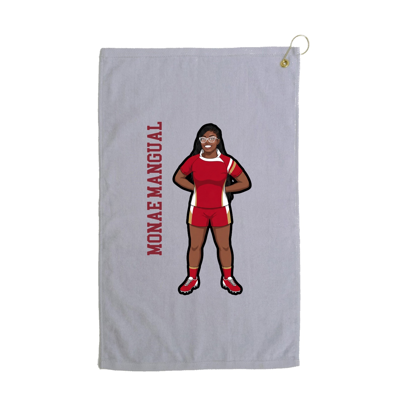 Golf Towel — Name Vertical in Grey
