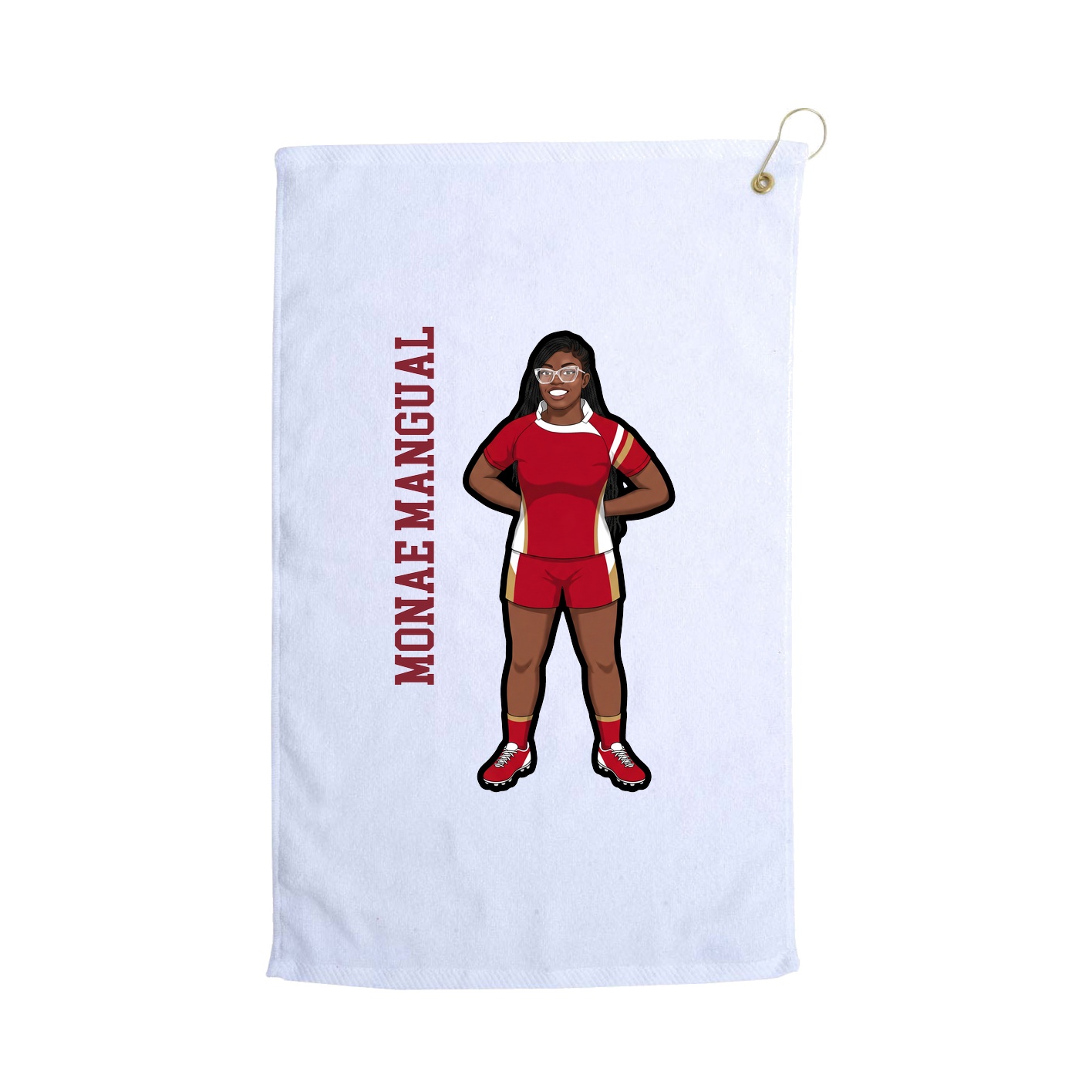Golf Towel — Name Vertical in White