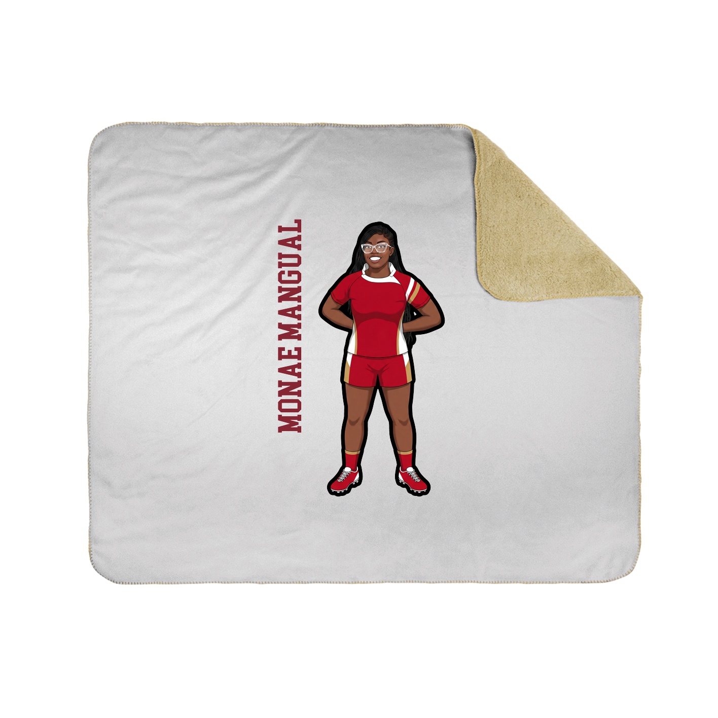 Throw Blanket — Name Vertical in White