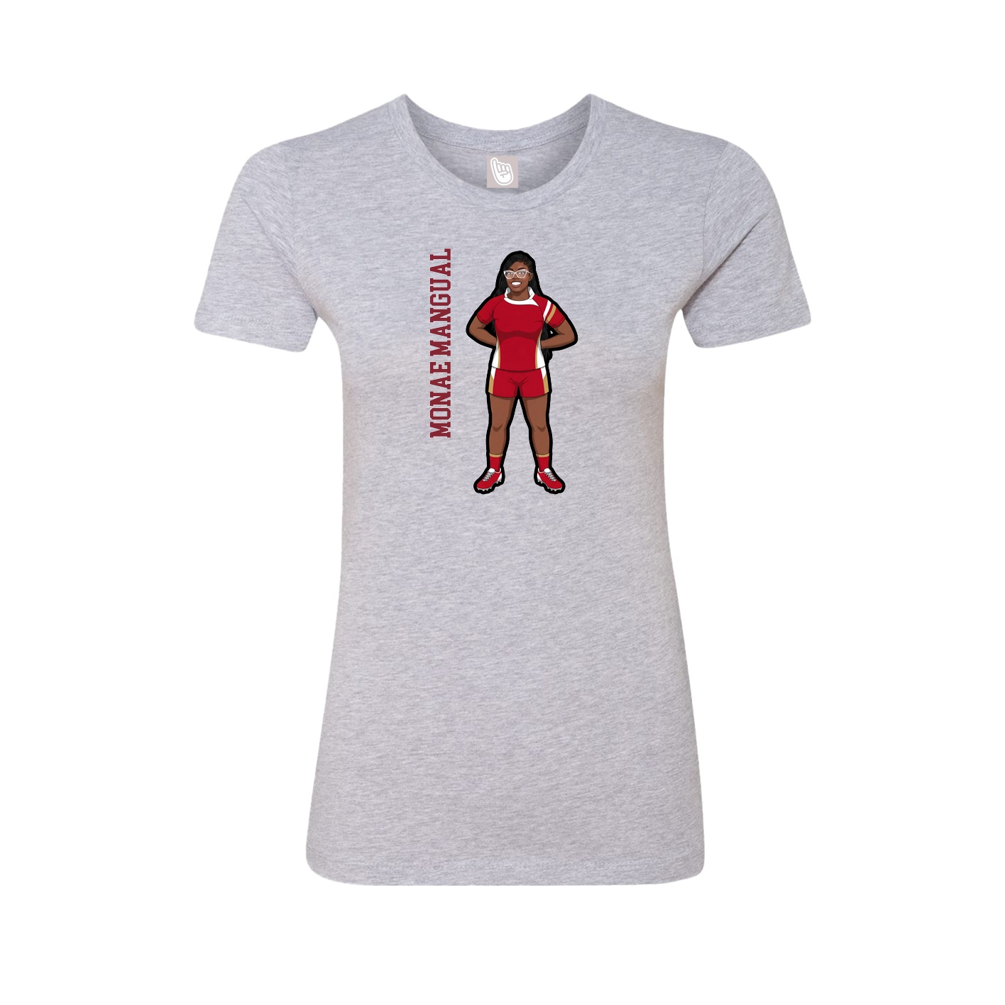 Womens Tee — Name Vertical in Grey