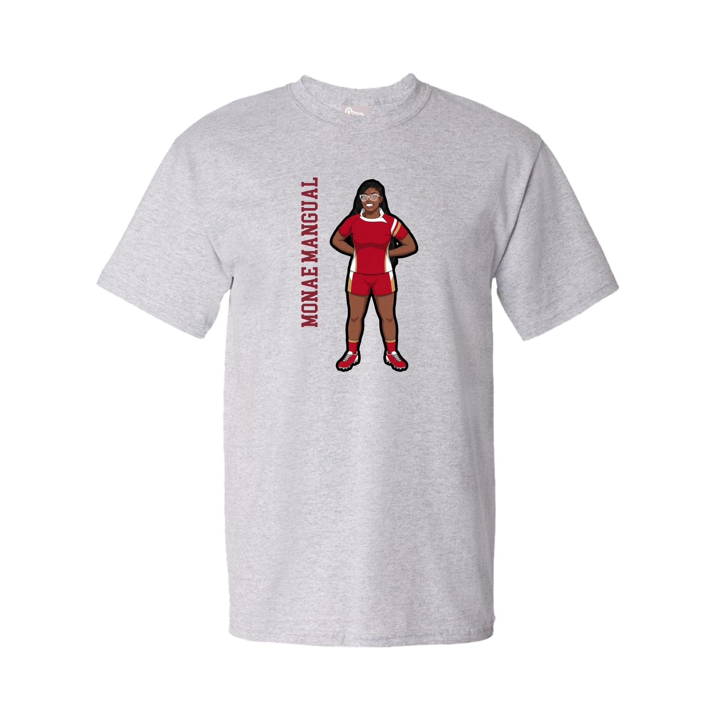 Youth Tee — Name Vertical in Grey