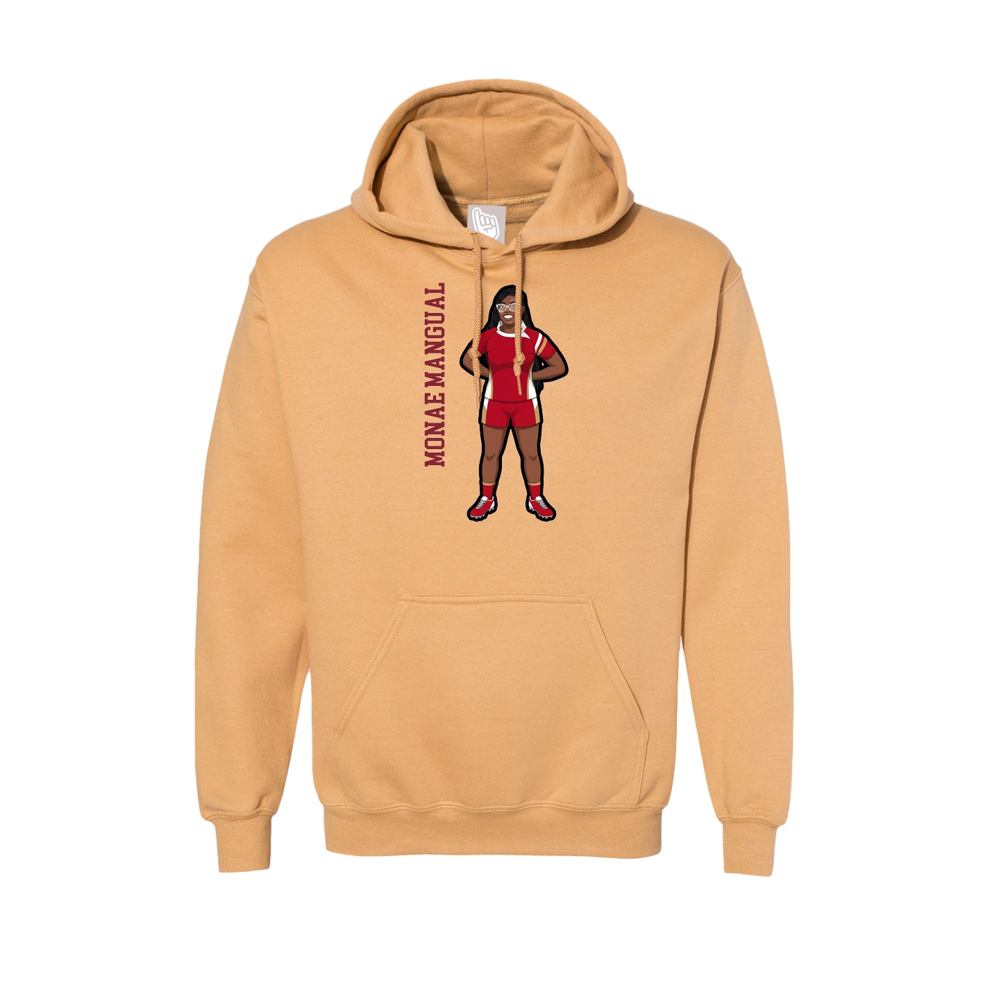 Hoodie — Name Vertical in Vegas Gold