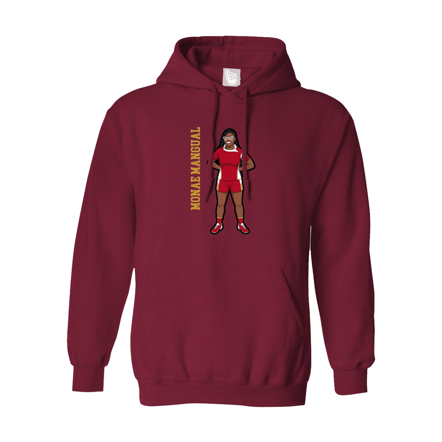 Hoodie — Name Vertical in Cardinal
