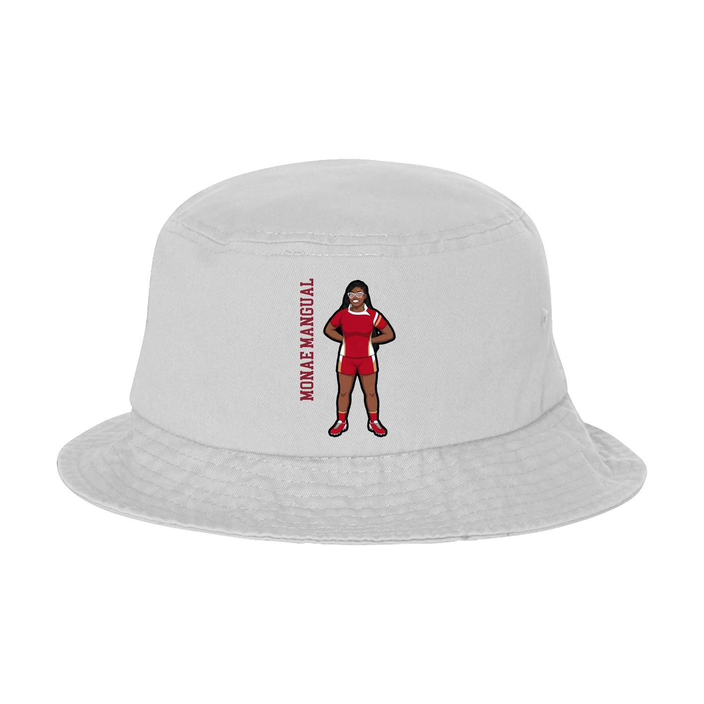 Bucket Cap — Name Vertical in White