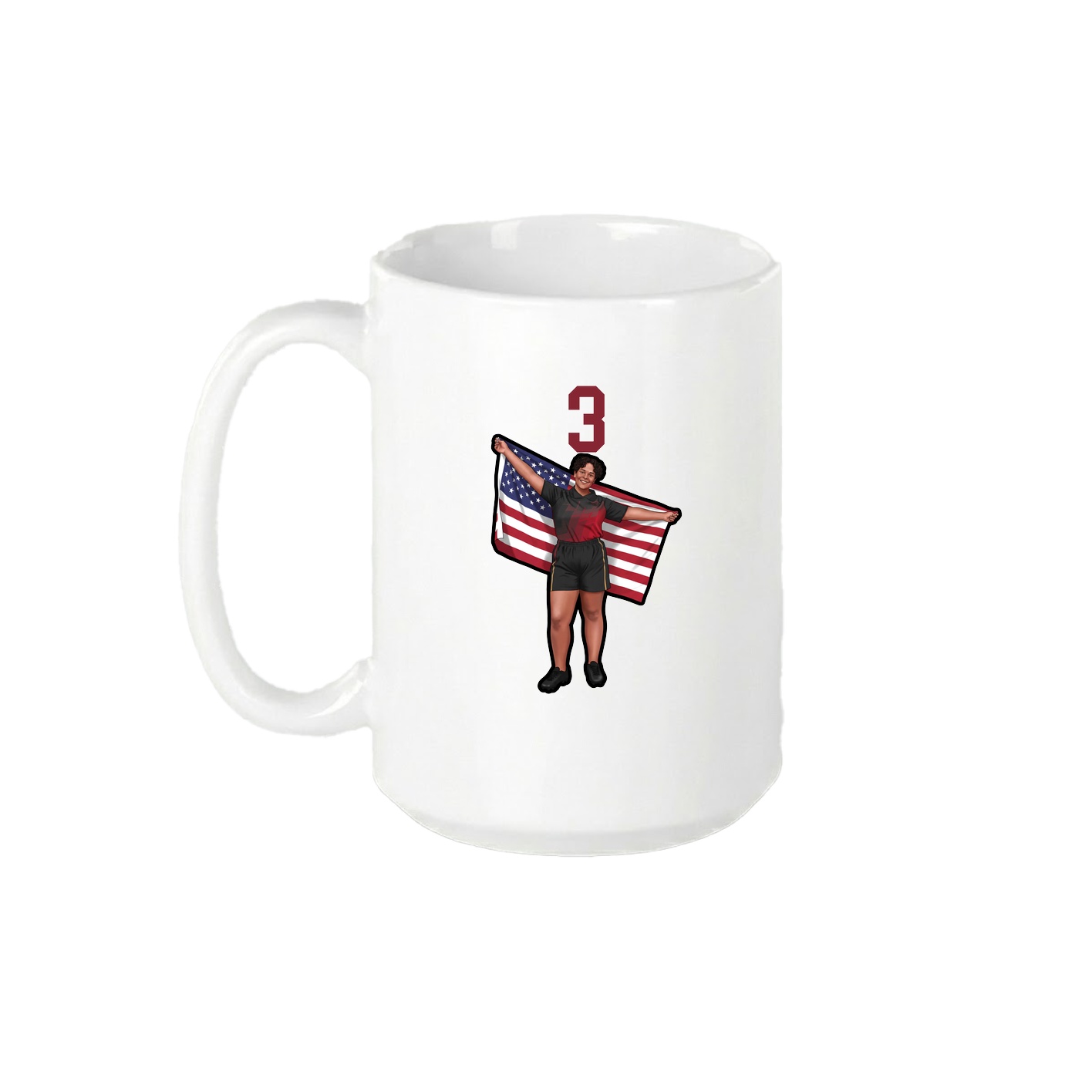 15oz Coffee Mug — Number Top in White