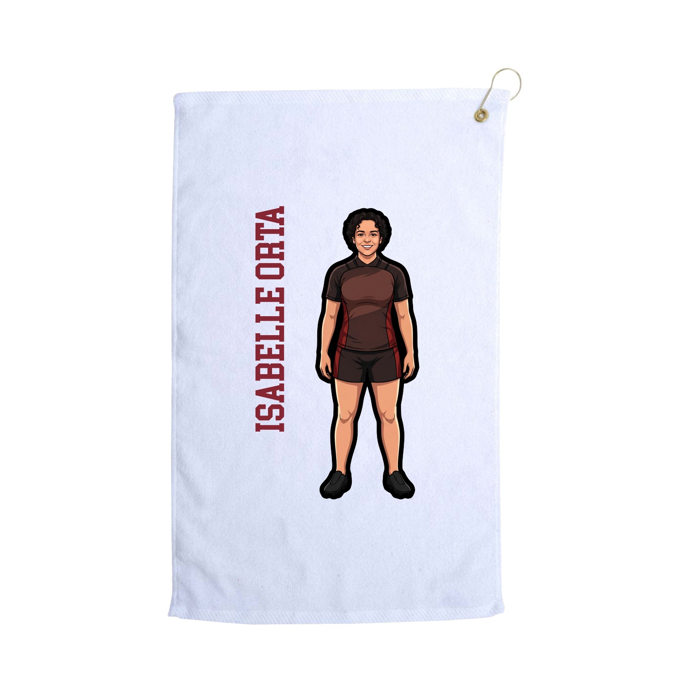 Golf Towel — Name Vertical in White