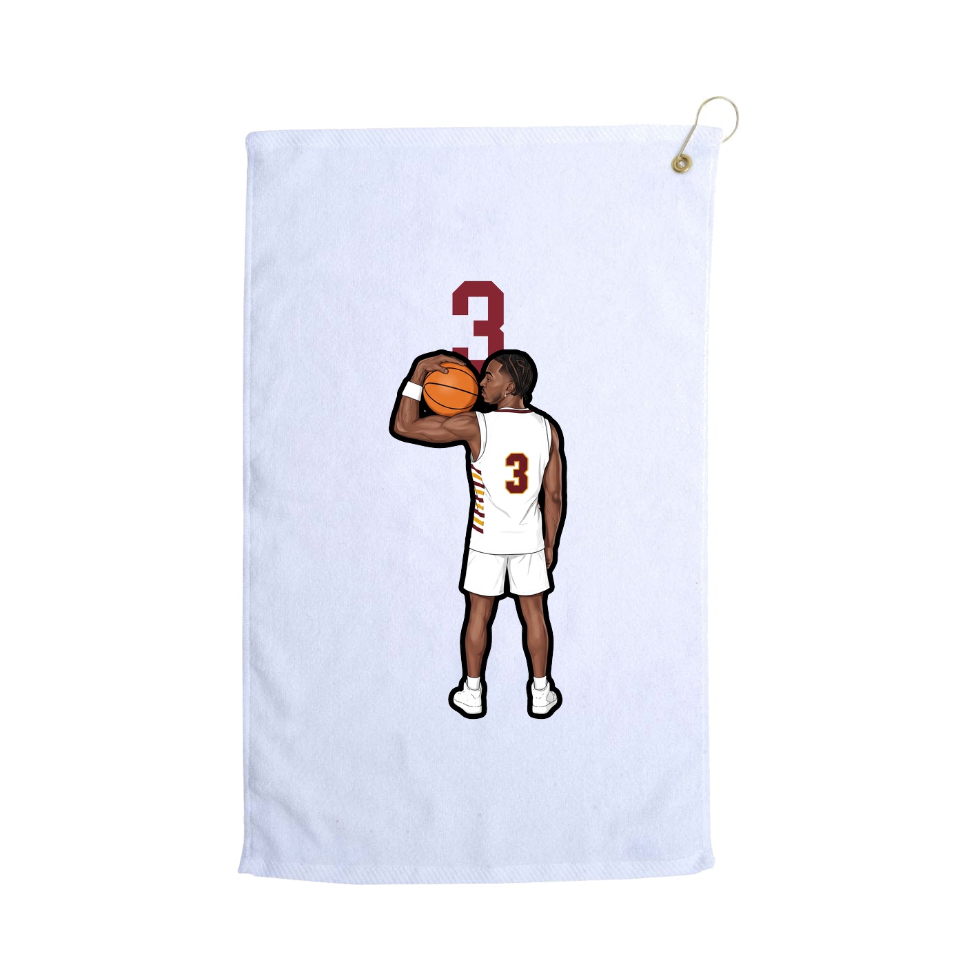 Golf Towel — Number Top in White