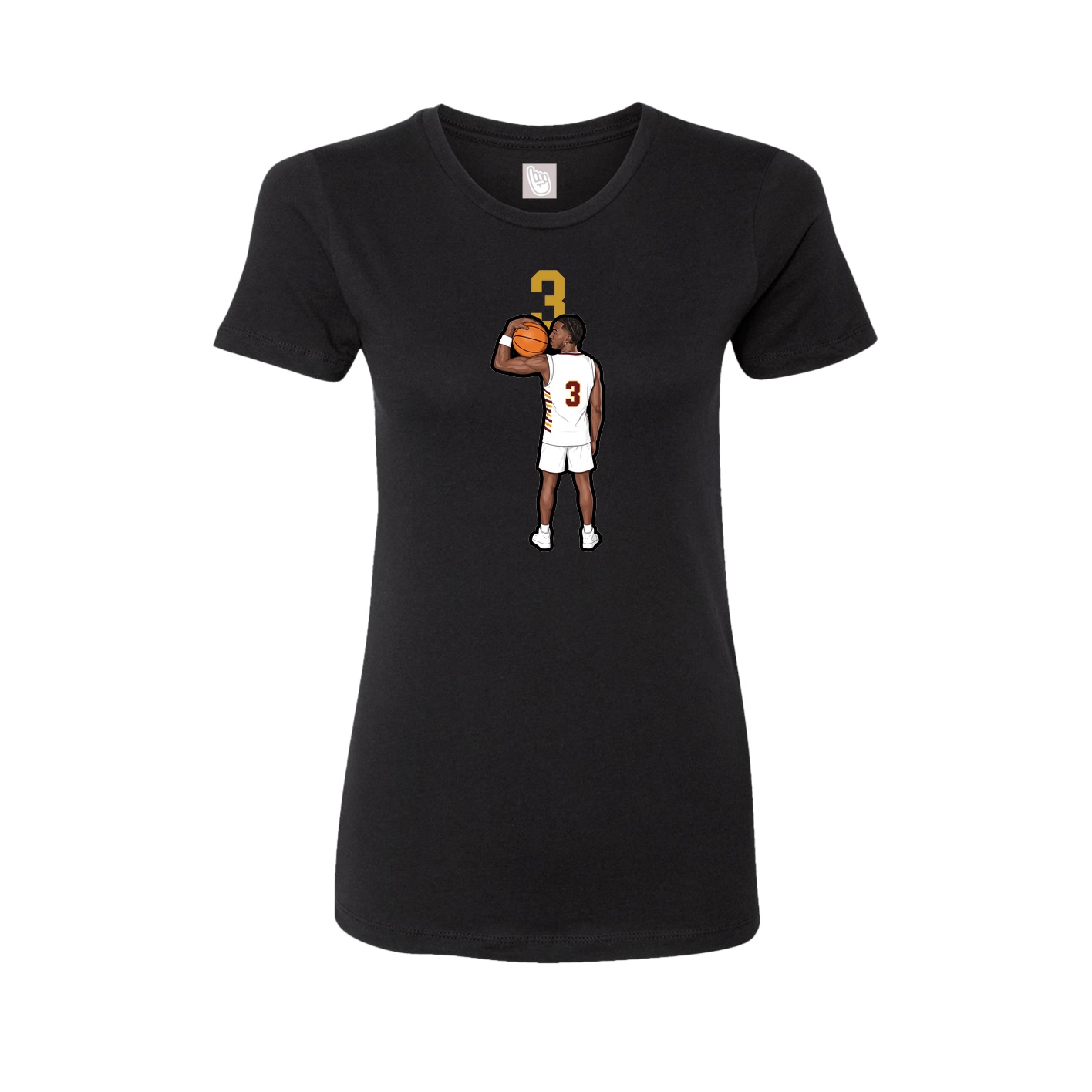 Fitted Women's Tee — Number Top in Black