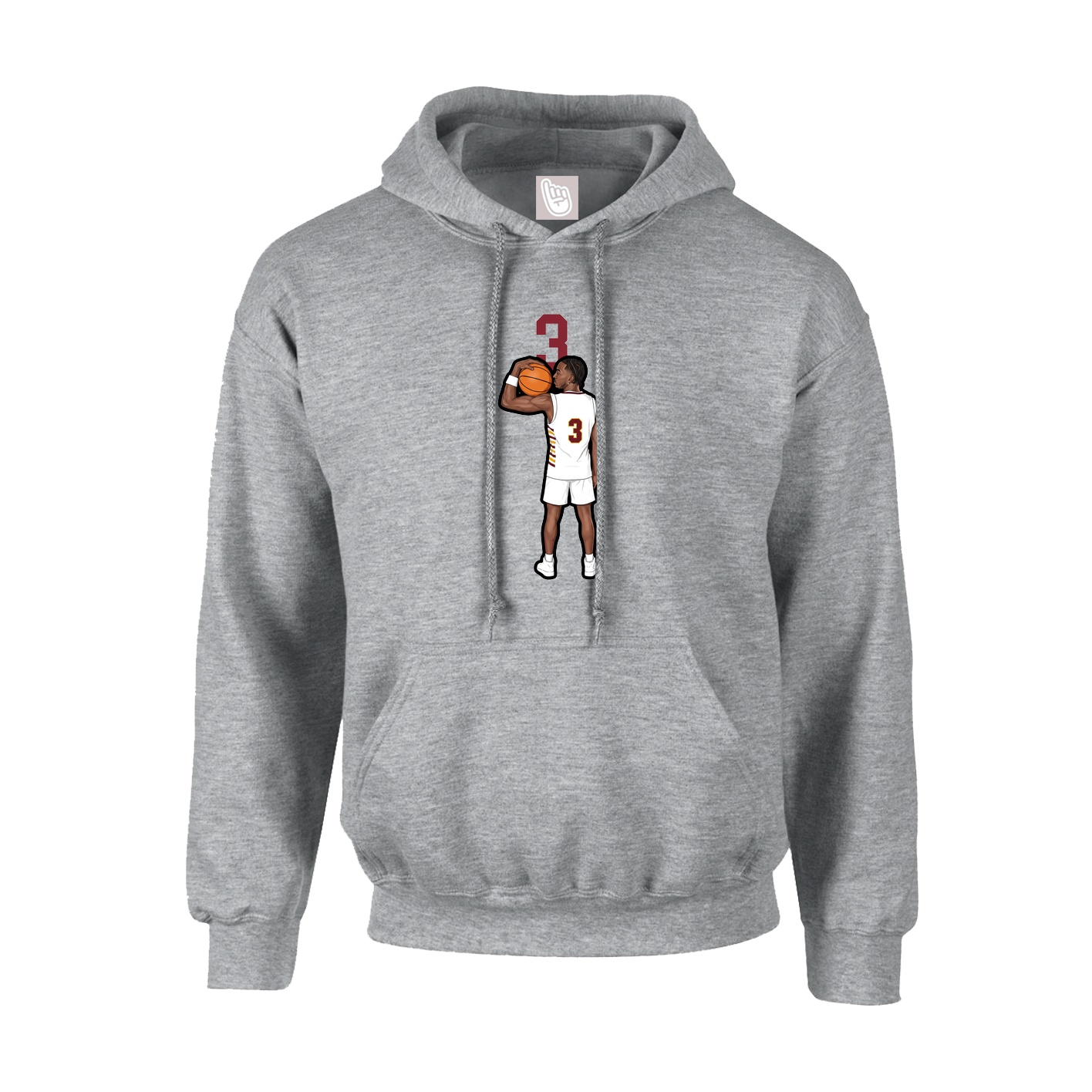 Hoodie — Number Top in Grey