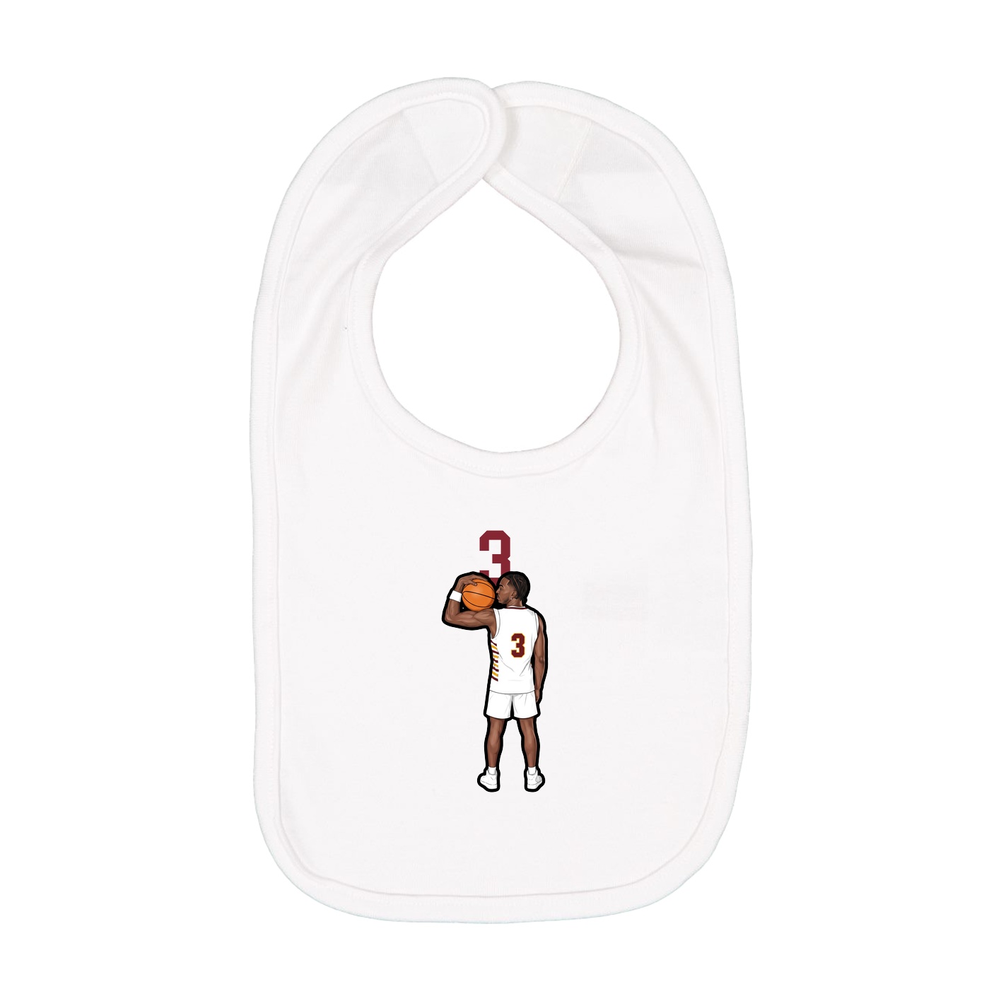 Infant Bib — Number Top in White