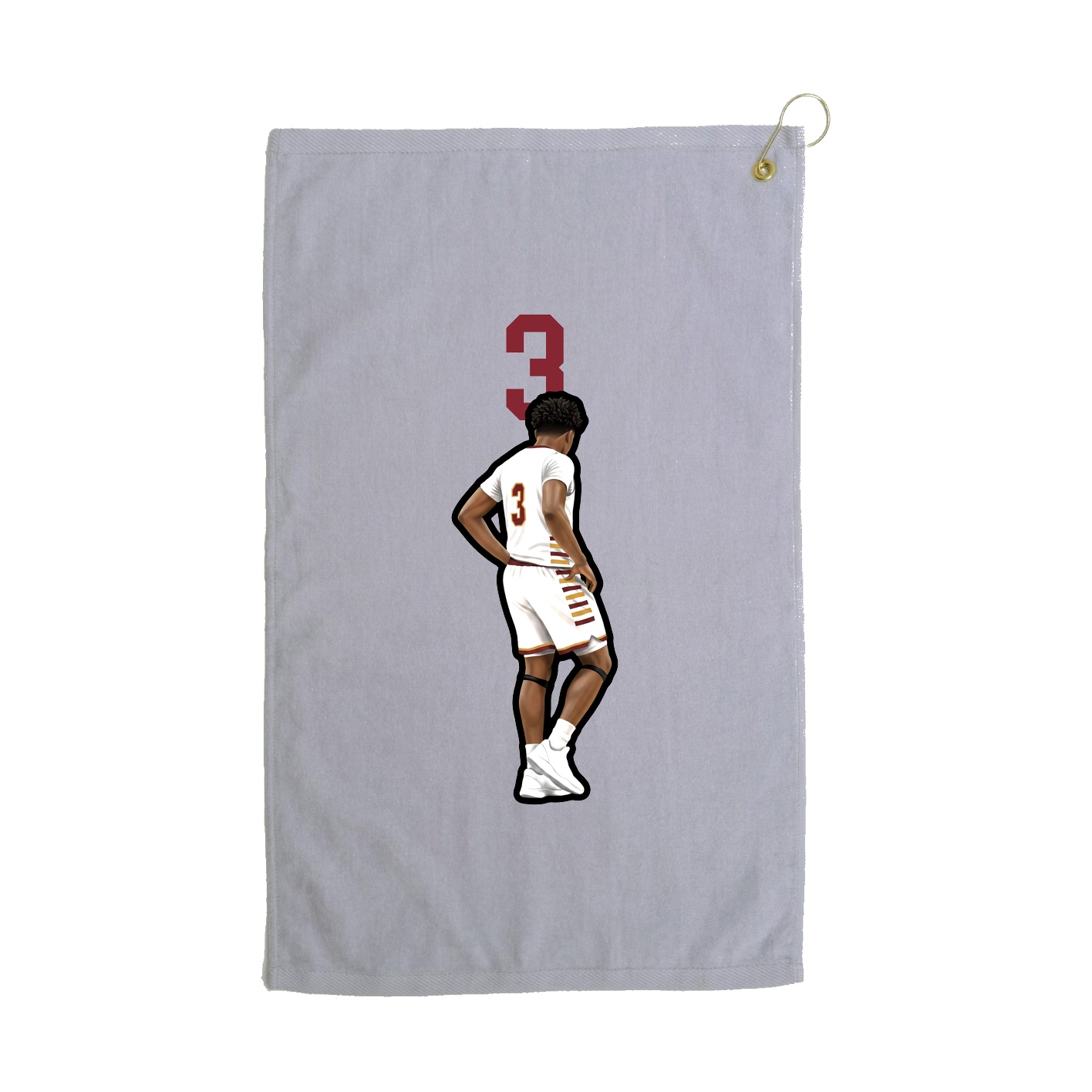 Golf Towel — Number Top in Grey