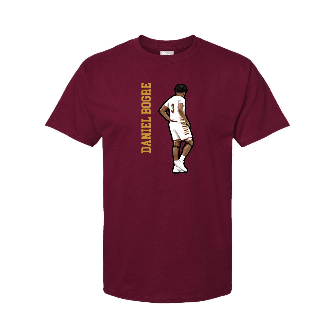 Youth Tee — Name Vertical in Cardinal