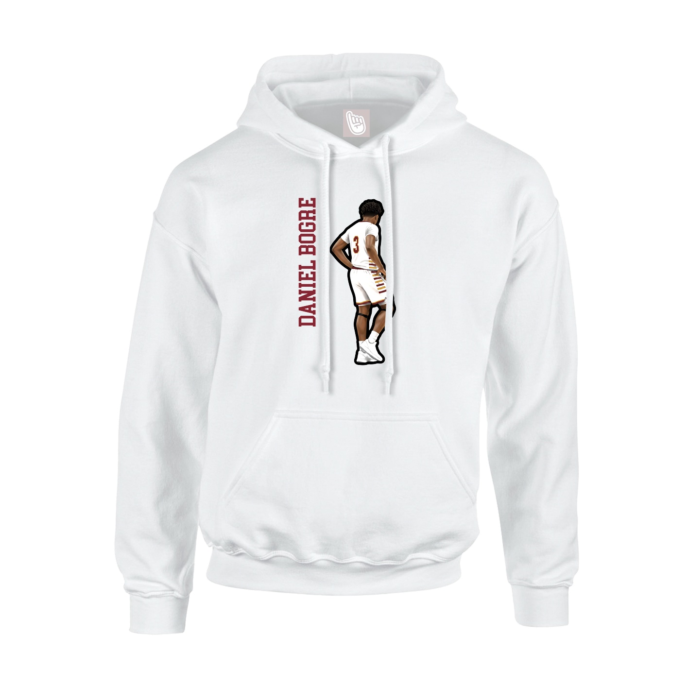 Youth Hoodie — Name Vertical in White