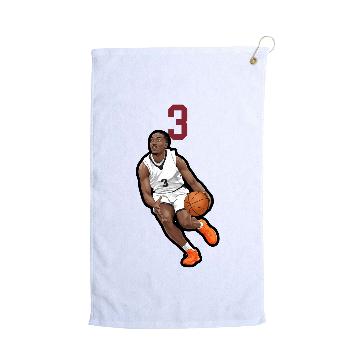 Golf Towel — Number Top in White