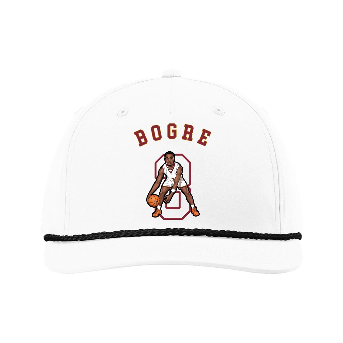 Five-Panel Classic Rope Cap — Shirsey Arch in White