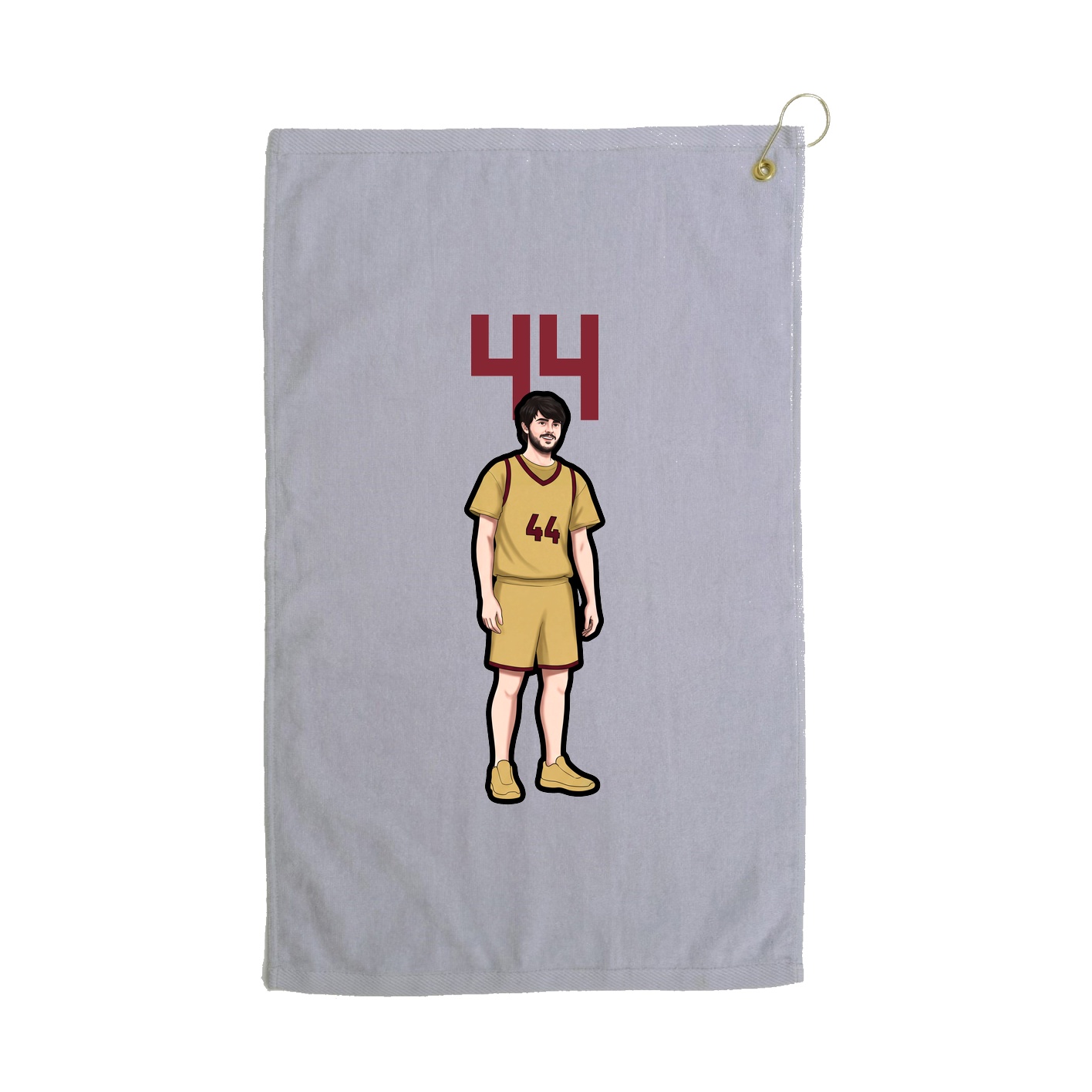 Golf Towel — Number Top in Grey
