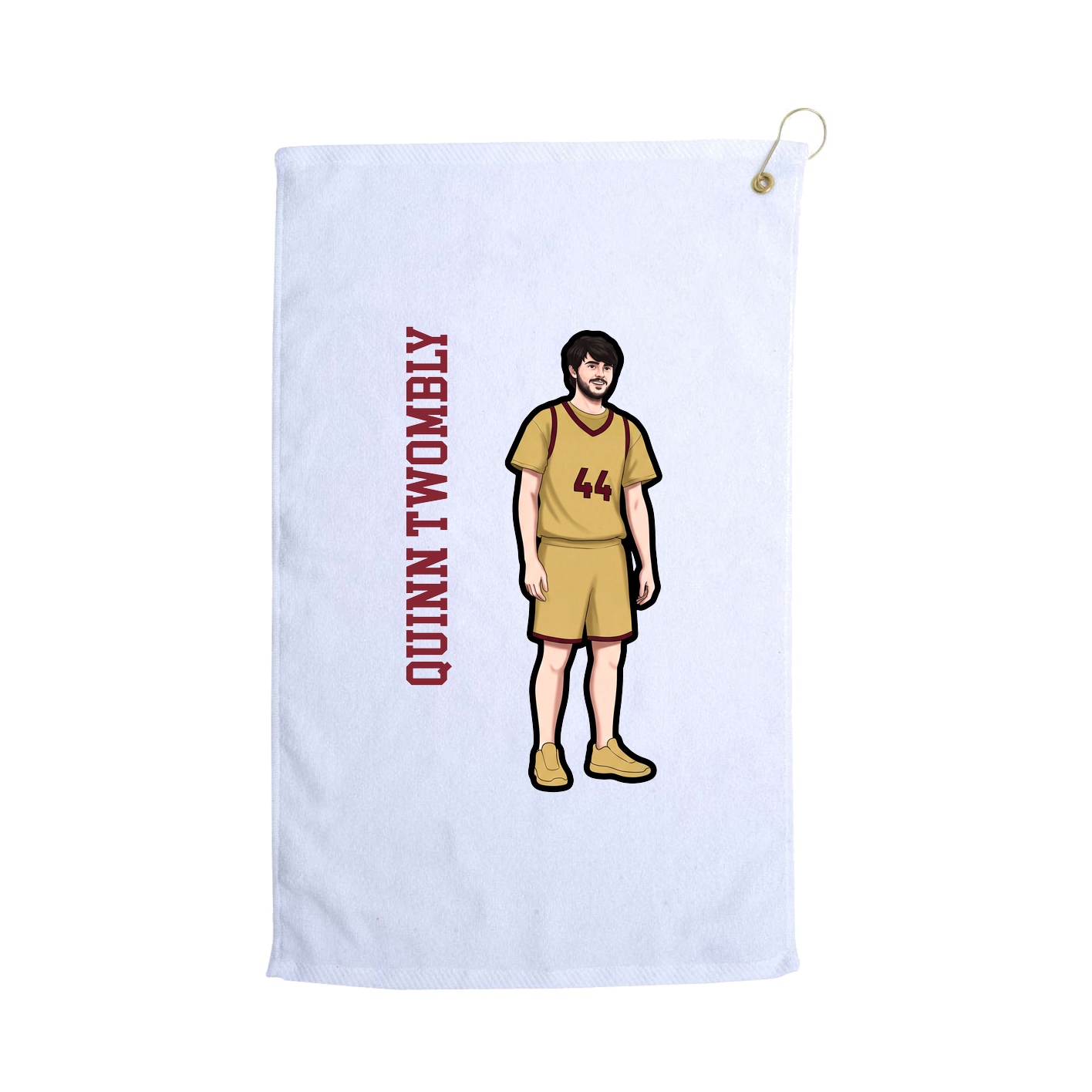 Golf Towel — Name Vertical in White