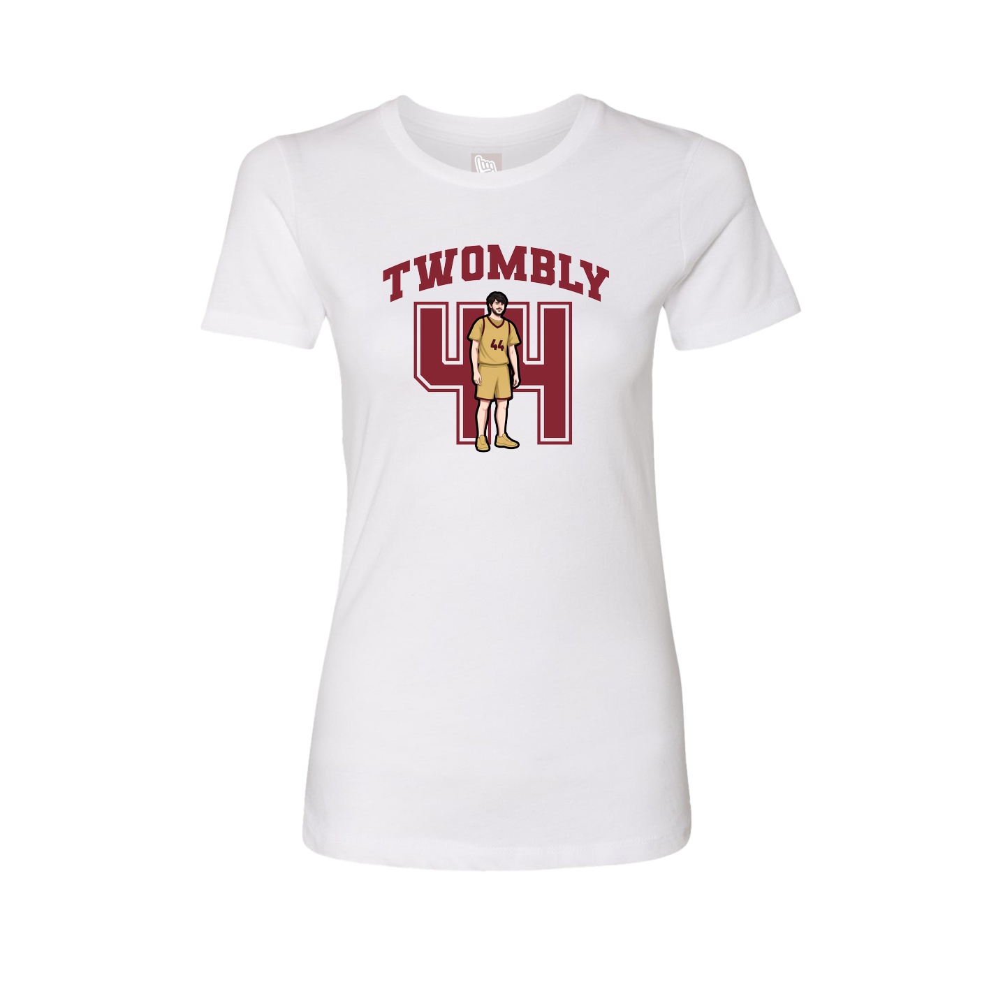 Fitted Women's Tee — Number in White