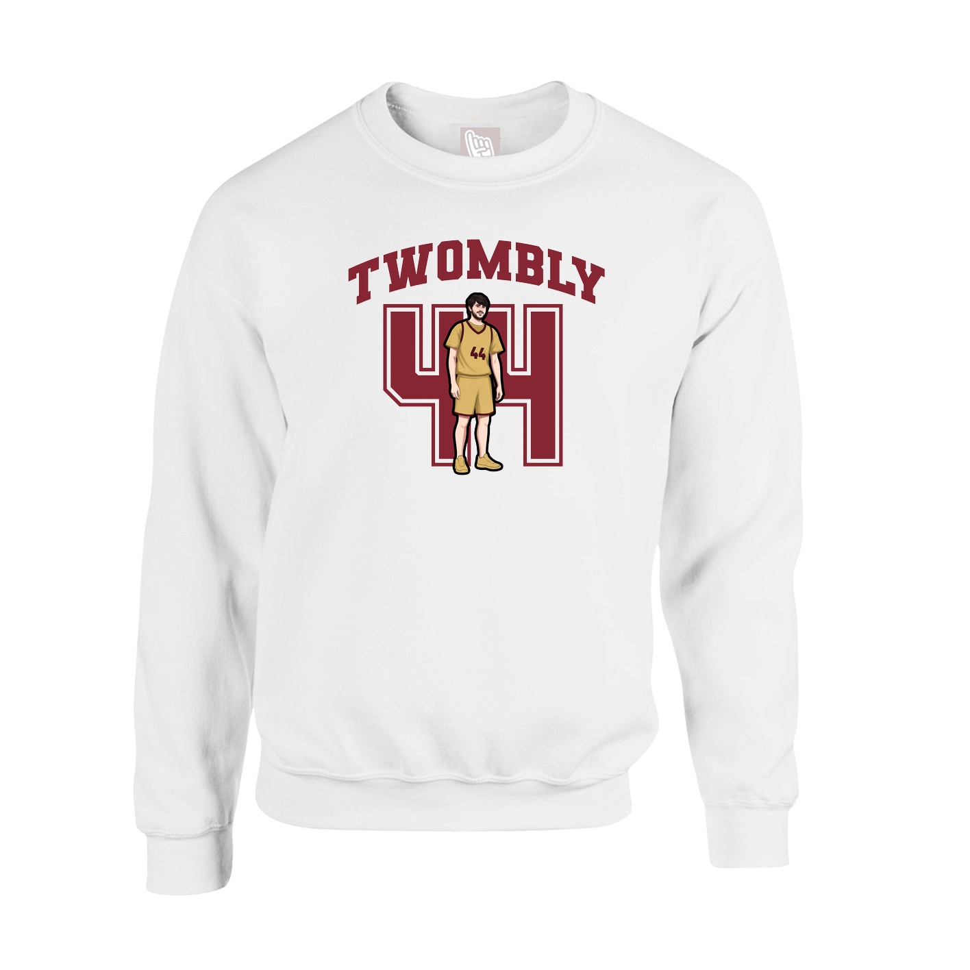 Fleece Crew — Number in White