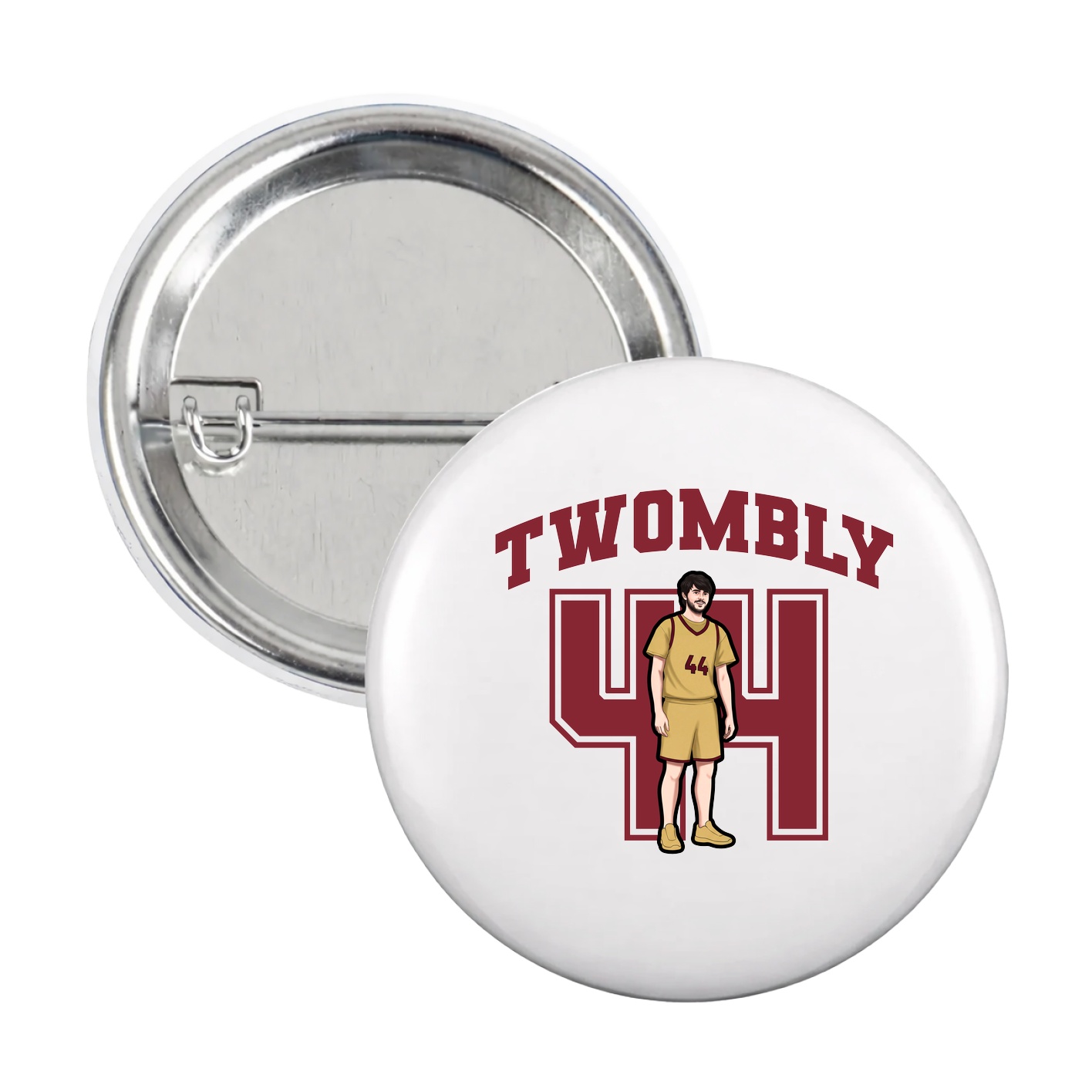 Game Day Button — Number in White