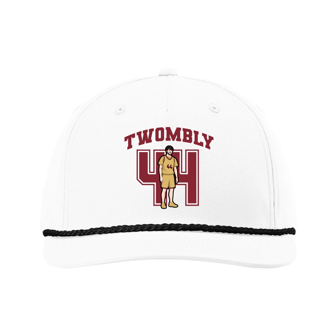 Five-Panel Classic Rope Cap — Number in White