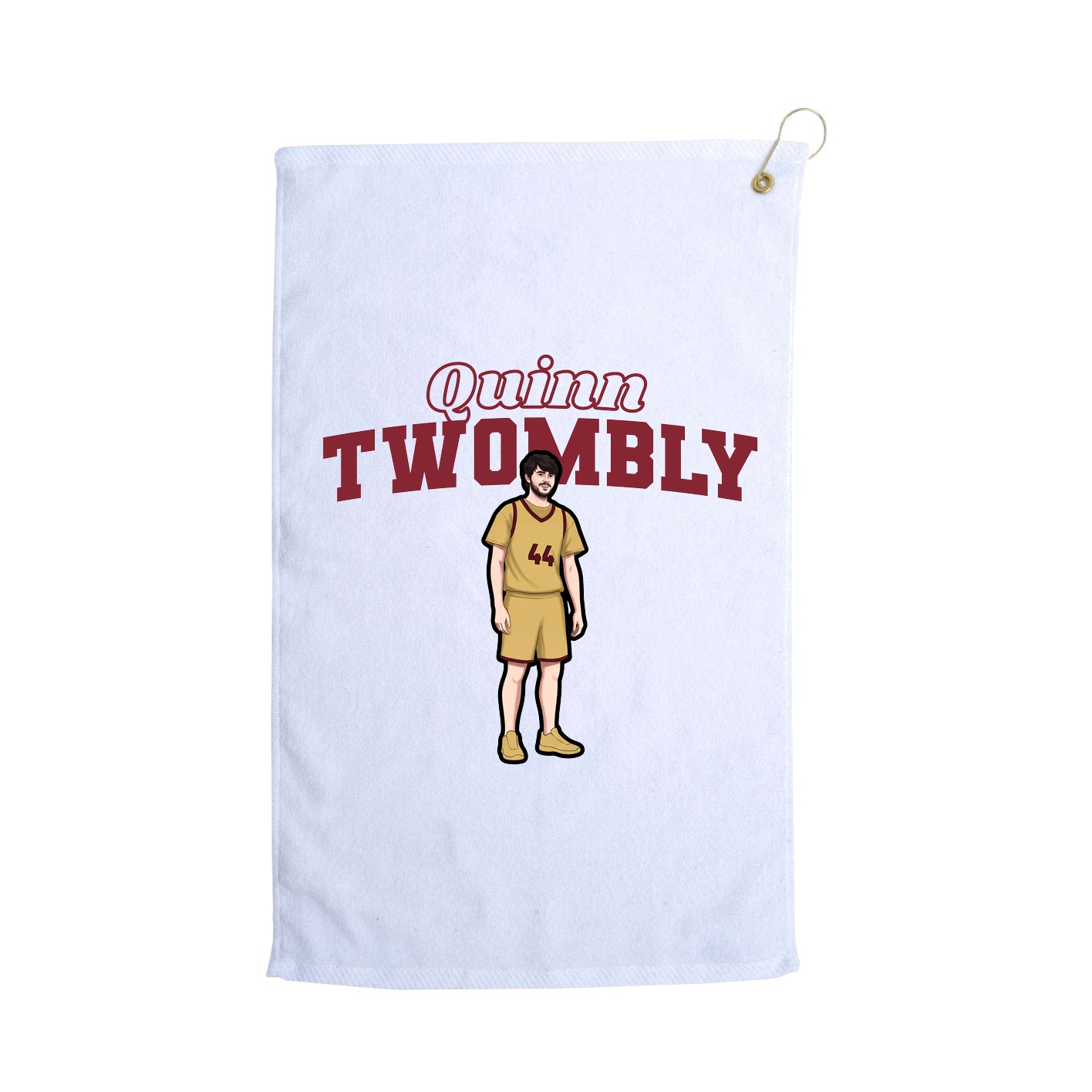 Golf Towel — Name Arch in White