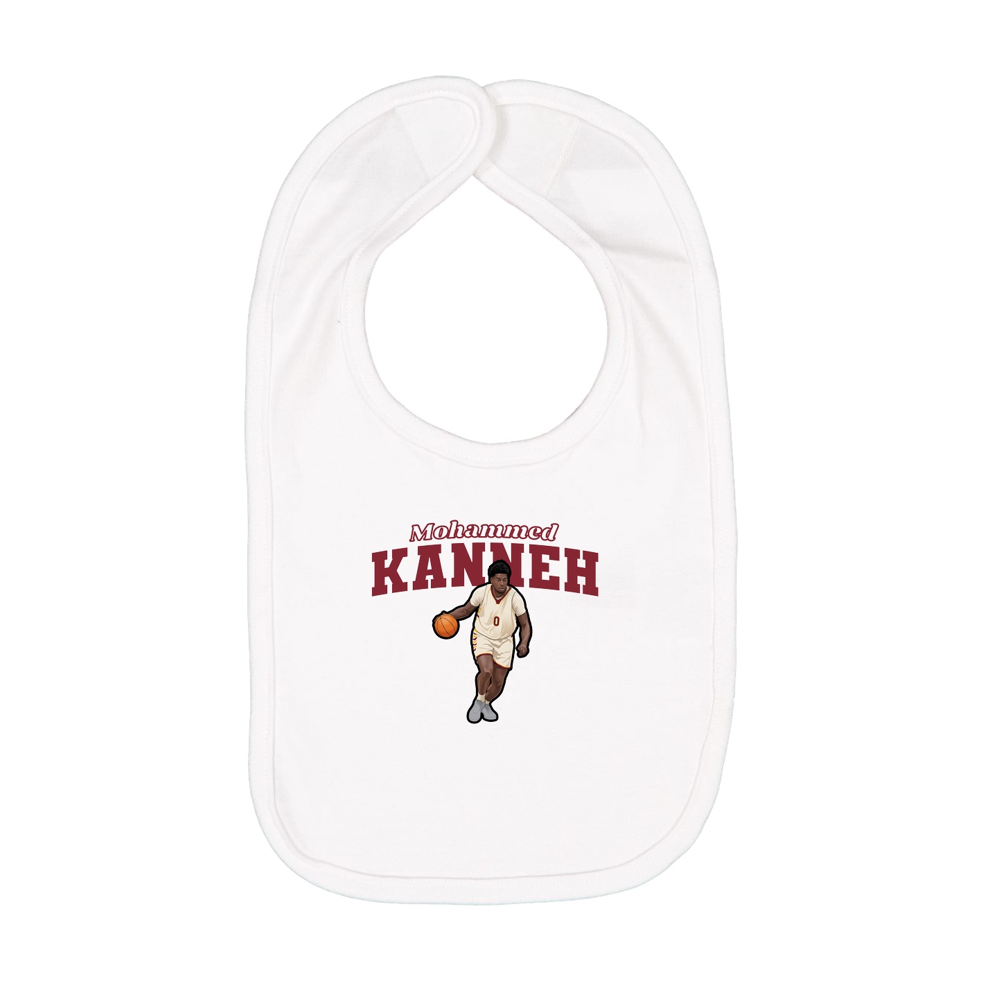 Infant Bib — Name Arch in White