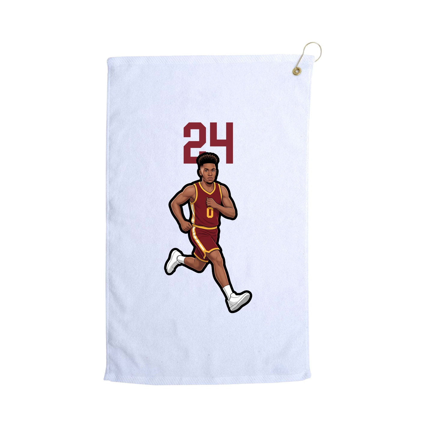 Golf Towel — Number Top in White