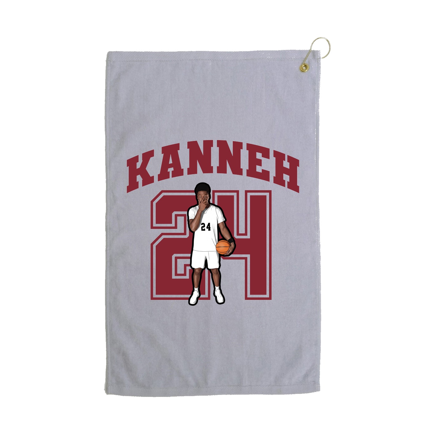 Golf Towel — Number in Grey